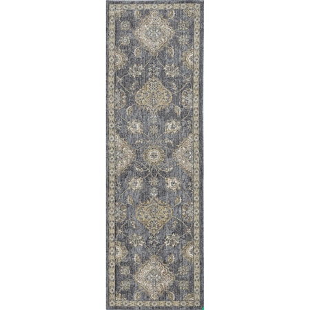 Homeroots 27 x 90 in. Slate Grey Wool Rug 375277